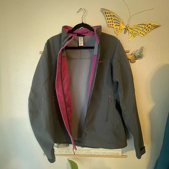 Patagonia Adze Jacket size Large Gray and Pink Versatile Softshell - Picture 6 of 8